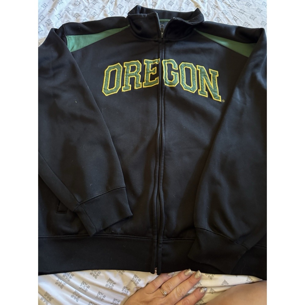 Campus Drive Exclusively Collegian Oregon Ducks Full Zip Black Jacket Mens M CT1